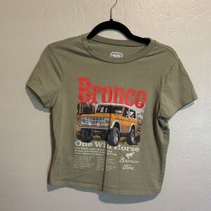 Ford Bronco Tee in Olive Green with Orange Truck Graphic